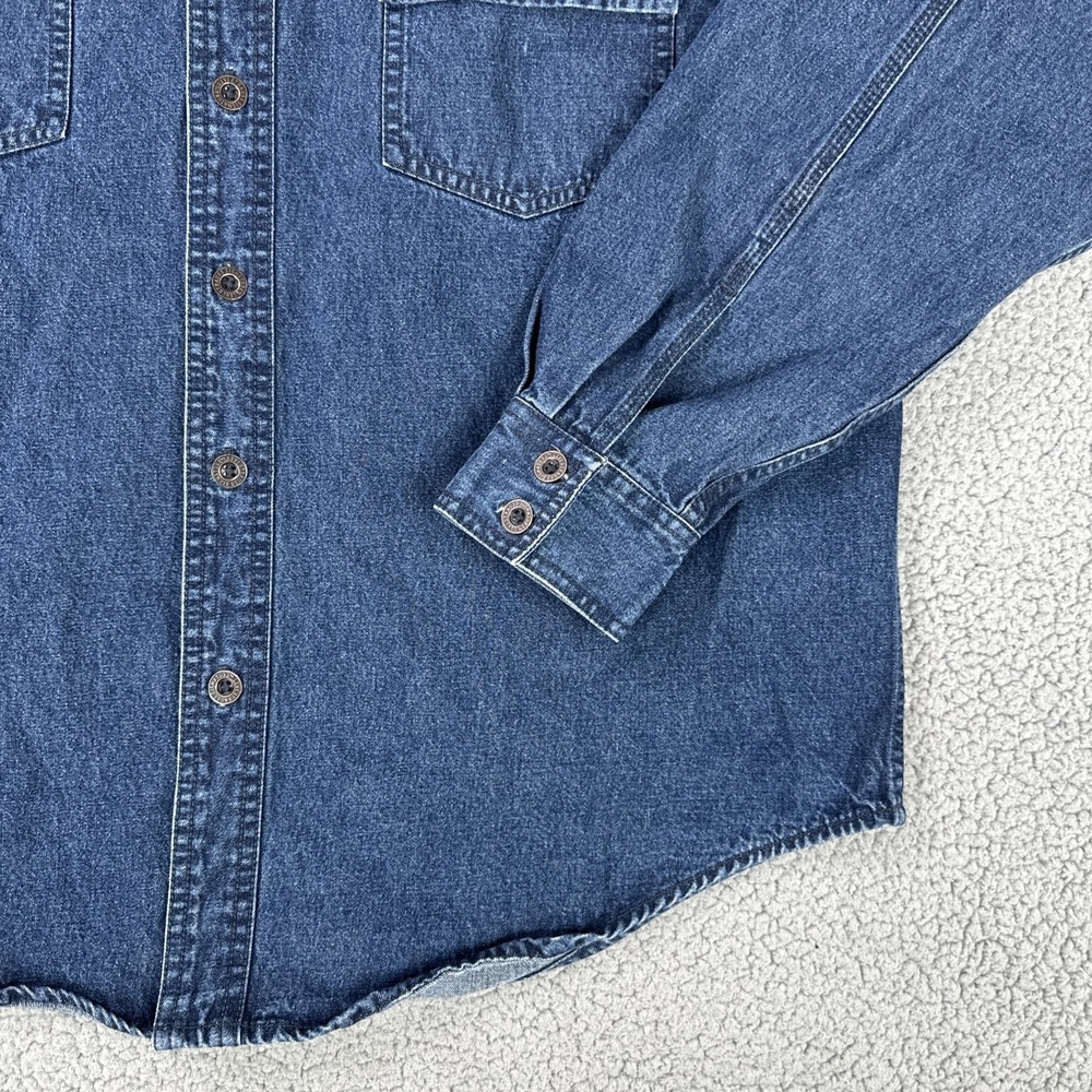 Levi Strauss Signature Denim Jacket Men Large Blue Pockets Workwear Metal Button - Picture 15 of 16